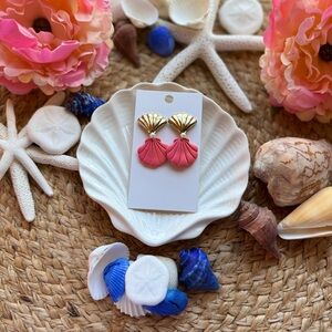 Hand Crafted Pink and Gold Earrings